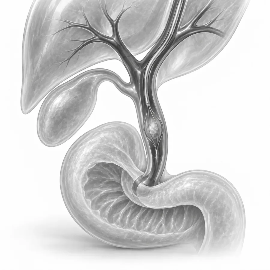 Illustration: percutaneous biliary stone removal