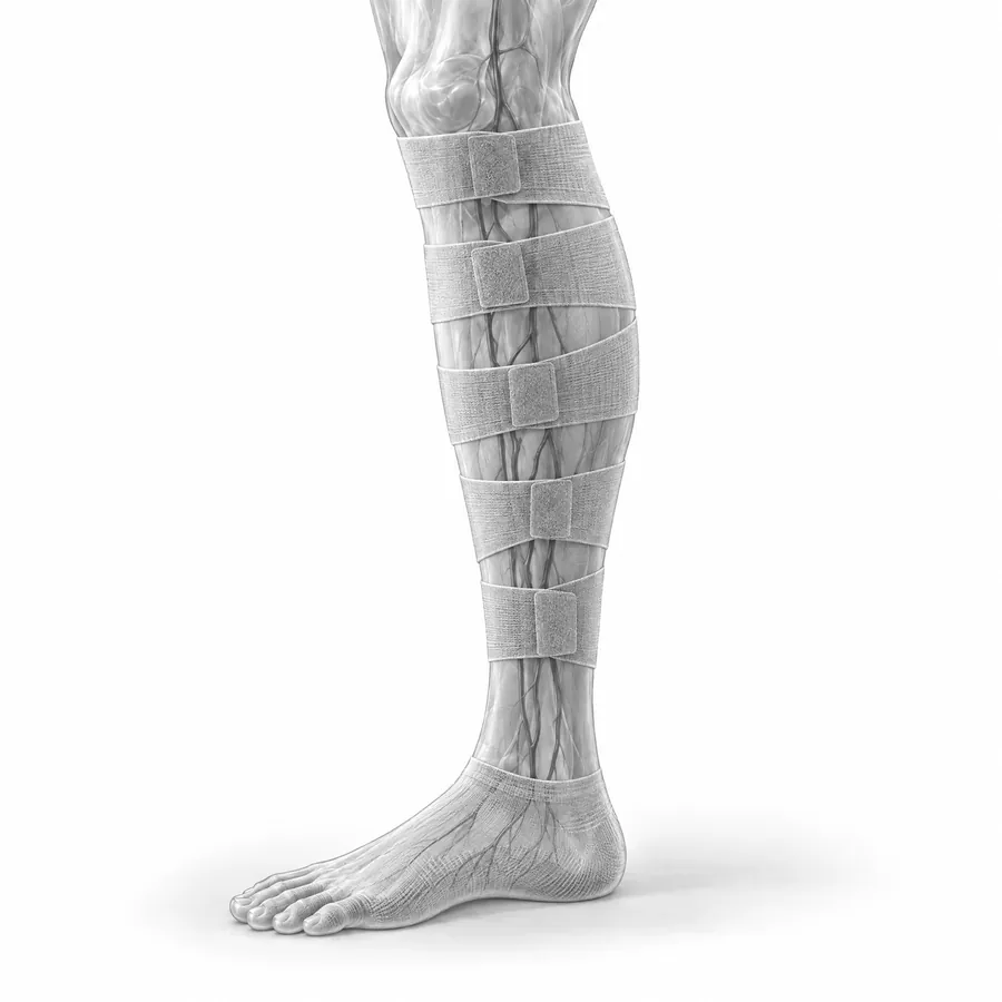 Illustration: adjustable compression wraps (circaid juxtafit)