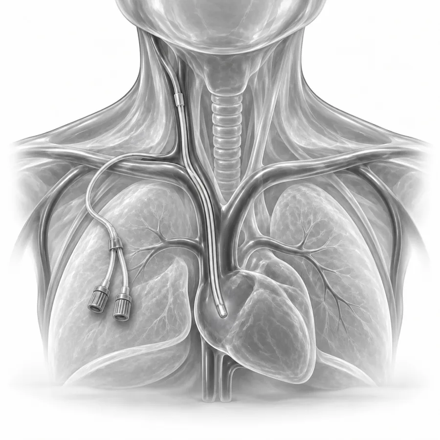 Illustration: tunneled dialysis catheters