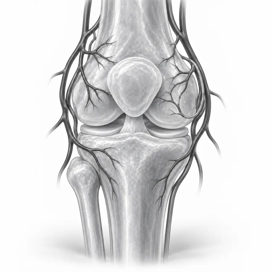 Illustration: genicular artery embolization
