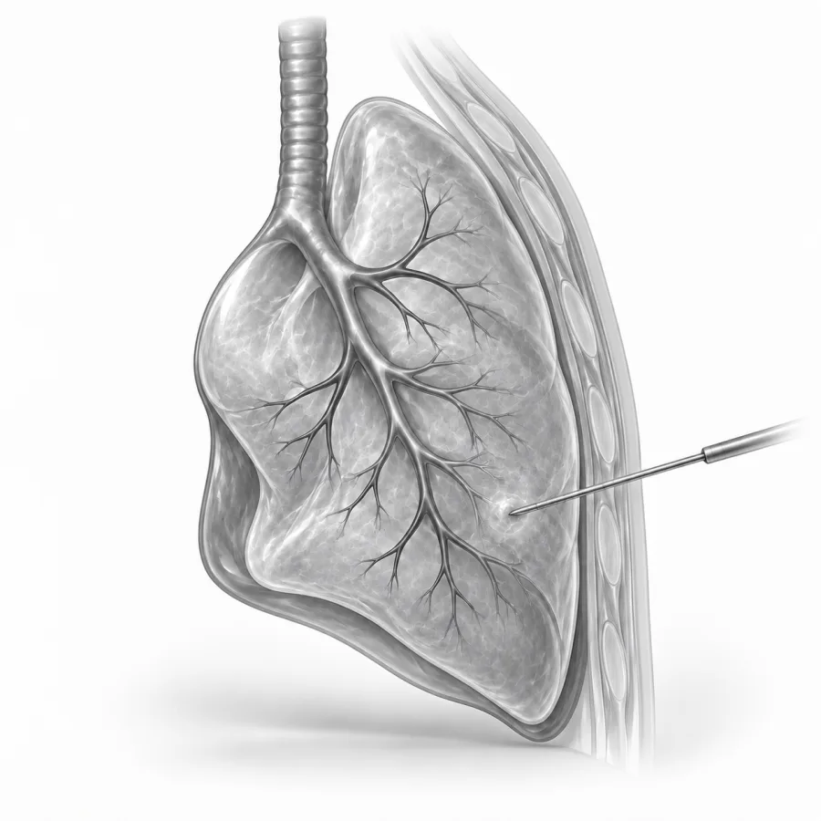 Illustration: lung biopsy