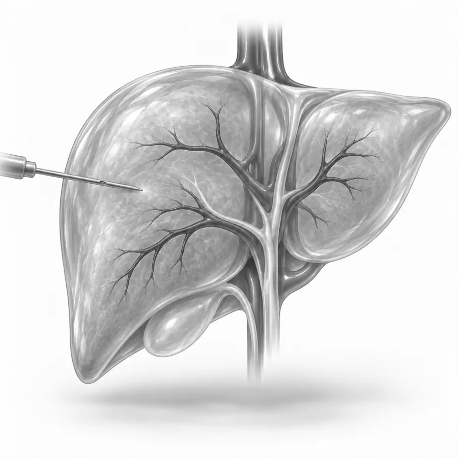 Illustration: medical liver biopsy