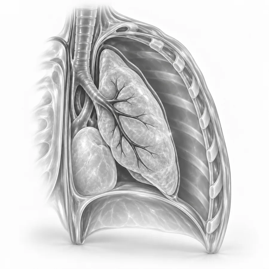 Illustration: pneumothorax (collapsed lung)