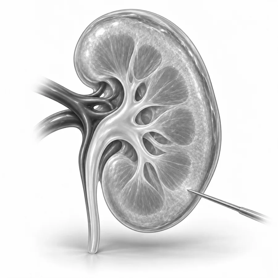 Illustration: kidney biopsy