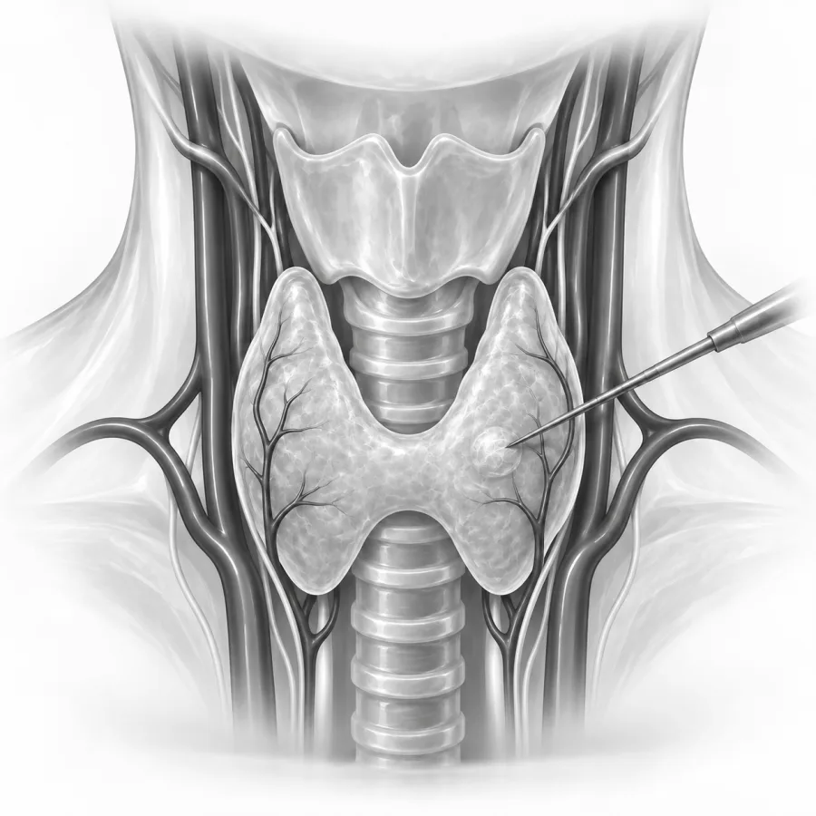 Illustration: thyroid biopsy